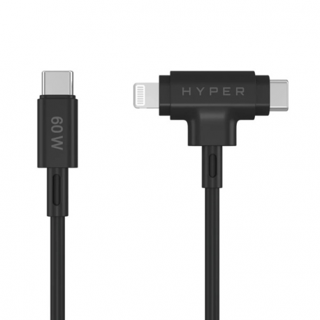 HyperJuice - Lightning cable - 24 pin USB-C male to Lightning, 24 pin USB-C male - 1.5 m - black - 1