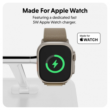 Targus HyperJuice Next - Wireless charging stand - 4-in-1 + AC power adapter - 15 Watt - 3 A - Fast Charge - 4 output connectors - white - 5