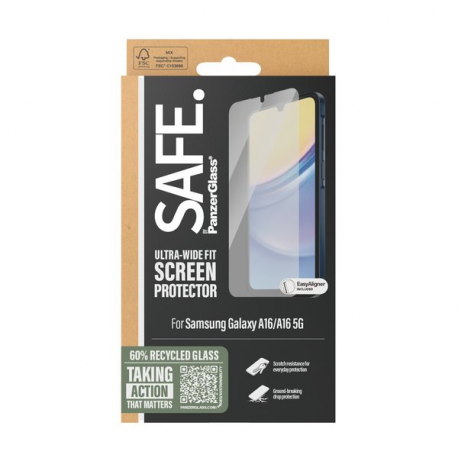 SAFE. by PanzerGlass - Screen protector for mobile phone - ultra-wide fit - glass - for Samsung Galaxy A15, A15 5G - 2