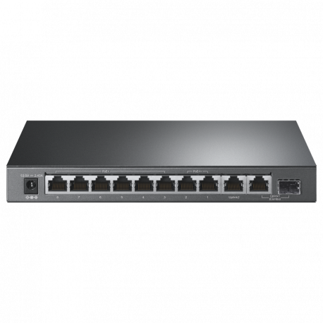 TP-Link TL-SG1210PP V1 - Switch - unmanaged - 2 x 10 / 100 / 1000 (PoE++) + 6 x 10 / 100 / 1000 (PoE+) + 1 x combo Gigabit SFP / RJ-45 (uplink) + 1 x 10 / 100 / 1000 (uplink) - desktop - PoE++ (123 W) - 1