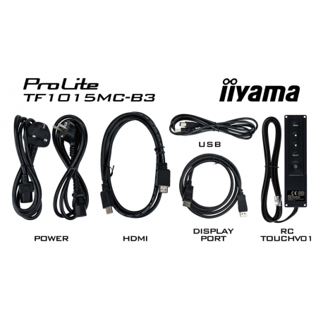 iiyama ProLite TF1015MC-B3 - LCD monitor - 10.1" - open frame - touchscreen - 1280 x 800 WXGA - IPS - 500 cd / m² - 800:1 - 29 ms - HDMI, VGA, DisplayPort - black - 8