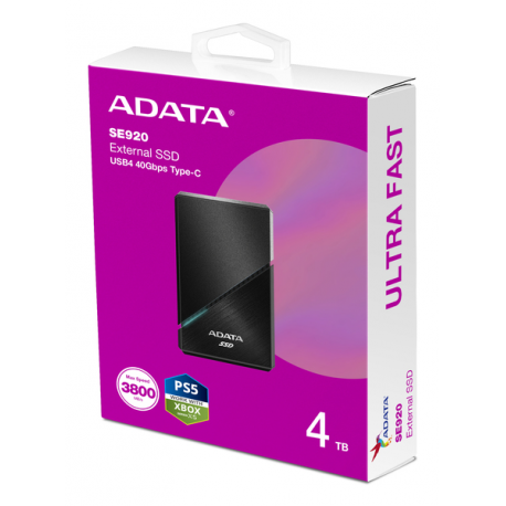 ADATA SE920 - SSD - 4 TB - external (portable) - USB4 (USB-C connector) - black - 11