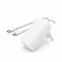 Belkin BoostCharge - Power adapter - PPS technology - 67 Watt - 3.25 A - PD 3.0, Power Delivery 3.1 - 3 output connectors (24 pin USB-C) - white