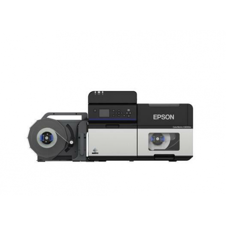 Epson ColorWorks C8000e (MK) - Label printer - colour - ink-jet - Roll (11.2 cm) - 600 x 1200 dpi - up to 300 mm / sec (mono)  /  up to 300 mm / sec (colour) - Gigabit LAN, USB 3.0, serial - 2