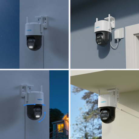 Reolink Trackmix Series W760 - Network surveillance camera - PTZ - turret - outdoor - waterproof - colour (Day&Night) - 2 x 8 MP - 3840 x 2160 - 4K - motorized - audio - wireless - Wi-Fi - LAN 10 / 100 - H.264, H.265 - DC 12 V - 1