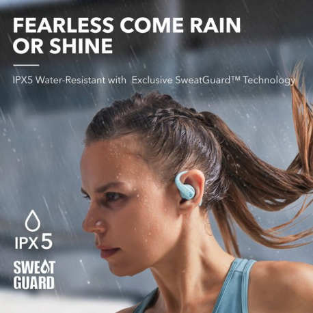 Soundcore AeroFit Pro - True wireless earphones with mic - open ear - over-the-ear mount - Bluetooth - blue - 2