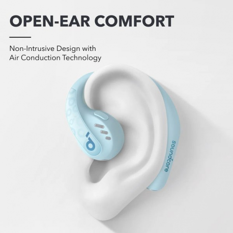 Soundcore AeroFit Pro - True wireless earphones with mic - open ear - over-the-ear mount - Bluetooth - blue - 4
