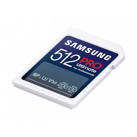 Samsung PRO Ultimate MB-SY512SB - Flash memory card - 512 GB - Video Class V30  /  UHS-I U3 - SDXC UHS-I - white - 3