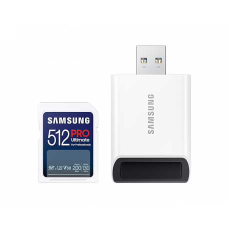 Samsung PRO Ultimate MB-SY512SB - Flash memory card - 512 GB - Video Class V30  /  UHS-I U3 - SDXC UHS-I - white - 5