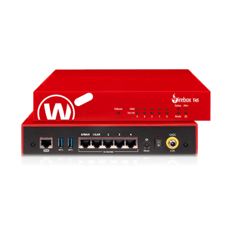 WatchGuard Firebox T45 - Security appliance - with 1 year Total Security Suite - 5 ports - GigE - 1