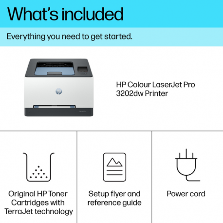 HP Color LaserJet Pro 3202dw - Printer - colour - Duplex - laser - A4 / Legal - 600 x 600 dpi - up to 25 ppm (mono)  /  up to 25 ppm (colour) - capacity: 251 sheets - USB 2.0, Gigabit LAN, Wi-Fi(ac) - 1