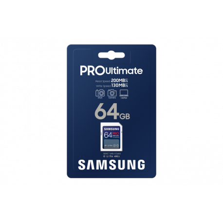 Samsung PRO Ultimate MB-SY64S - Flash memory card - 64 GB - Video Class V30  /  UHS-I U3 - SDXC UHS-I - white - 4