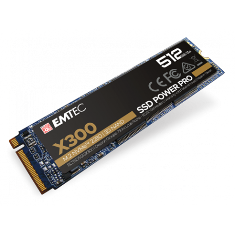EMTEC Power Pro X300 - SSD - 512 GB - internal - M.2 2280 - PCIe 3.0 x4 (NVMe) - 0