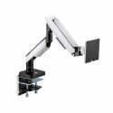 LogiLink - Mounting kit (articulating arm, grommet clamp, clamp mounting base) - Gas Spring - for LCD display /  curved LCD display - gaming - plastic, aluminium, steel - matte black, greyish white - screen size: 17"-49" - desk-mountable