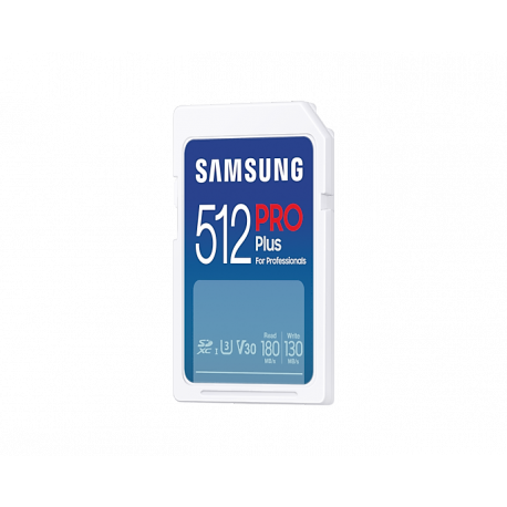 Samsung PRO Plus MB-SD512SB - Flash memory card - 512 GB - Video Class V30  /  UHS-I U3  /  Class10 - SDXC UHS-I - white - 4