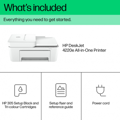 HP Deskjet 4220e All-in-One - Multifunction printer - colour - ink-jet - A4 (210 x 297 mm) (original) - A4 / Legal (media) - up to 8.5 ppm (printing) - 60 sheets - USB 2.0, Wi-Fi(n), Bluetooth - cement - 16
