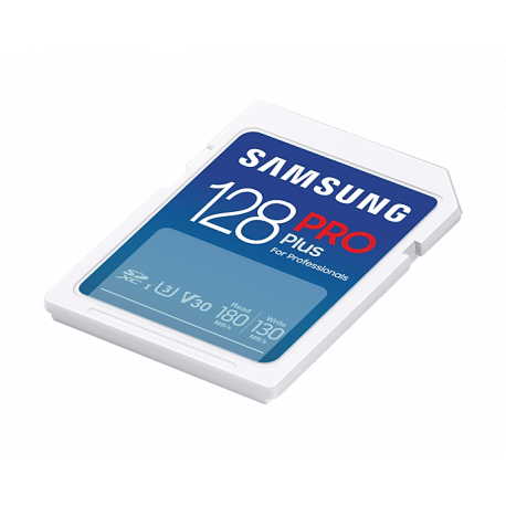 Samsung PRO Plus MB-SD128SB - Flash memory card - 128 GB - Video Class V30  /  UHS-I U3  /  Class10 - SDXC UHS-I - white - 5