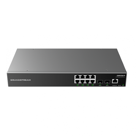 Grandstream GWN7801P - Switch - enterprise, managed - L2+ - 8 x 10 / 100 / 1000 (PoE+) - PoE (120 W) - 0