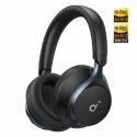 Soundcore Space One - Headphones with mic - full size - Bluetooth - wireless, wired - active noise cancelling - 3.5 mm jack - jet black