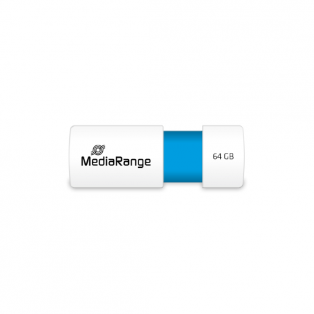 MediaRange MR974 - USB flash drive - 64 GB - USB 2.0 - white/light blue - 2