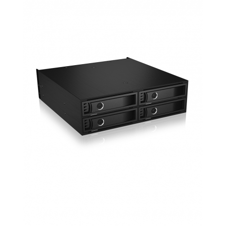 ICY BOX IB-2242U2K - Storage bay adapter - 2.5" - 5.25" to 4 x 2.5" - black - 0