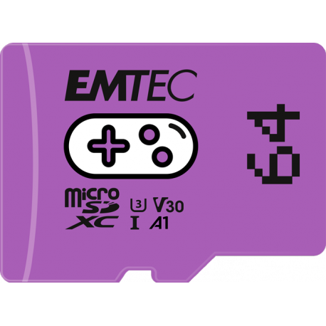 EMTEC Gaming - Flash memory card - 64 GB - A1  /  Video Class V30  /  UHS-I U3 - microSDXC UHS-I - purple - 0