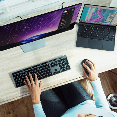 LogiLink - Mouse - optical - wireless - 2.4 GHz, Bluetooth 4.0 - USB wireless receiver - black - 6