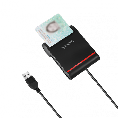 LogiLink - SMART card reader - USB 2.0 - black - 3