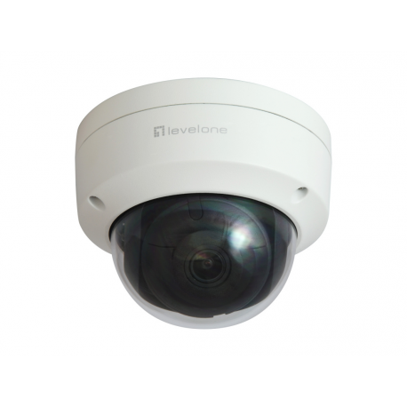 LevelOne GEMINI series FCS-3402 - Network surveillance camera - dome - outdoor, indoor - vandal  /  weatherproof - colour (Day&Night) - 2 MP - 1920 x 1080 - fixed focal - audio - LAN 10 / 100 - MJPEG, H.264, H.265 - DC 12 V  /  PoE Class 3 - 0