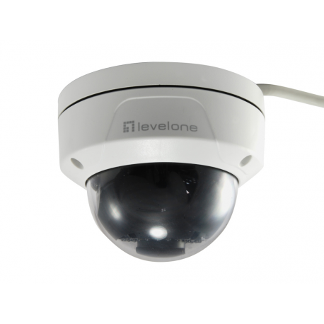 LevelOne GEMINI series FCS-3402 - Network surveillance camera - dome - outdoor, indoor - vandal  /  weatherproof - colour (Day&Night) - 2 MP - 1920 x 1080 - fixed focal - audio - LAN 10 / 100 - MJPEG, H.264, H.265 - DC 12 V  /  PoE Class 3 - 2