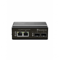 LevelOne IGP-0431 - Switch - unmanaged - 2 x 10 / 100 / 1000 (PoE) + 2 x Gigabit SFP - DIN rail mountable - PoE - DC power