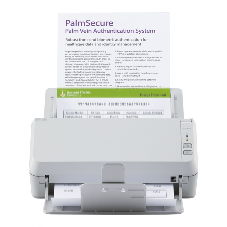 Fujitsu SP-1130N - Document scanner - Dual CIS - Duplex - 216 x 355.6 mm - 600 dpi x 600 dpi - up to 30 ppm (mono)  /  up to 30 ppm (colour) - ADF (50 sheets) - up to 4500 scans per day - Gigabit LAN, USB 3.2 Gen 1x1 - 2