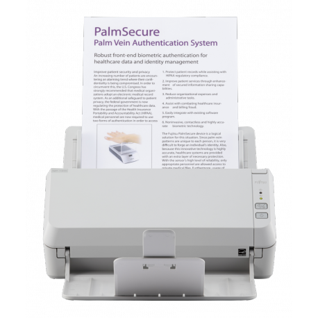 Fujitsu SP-1120N - Document scanner - Dual CIS - Duplex - 216 x 355.6 mm - 600 dpi x 600 dpi - up to 20 ppm (mono)  /  up to 20 ppm (colour) - ADF (50 sheets) - up to 3000 scans per day - Gigabit LAN, USB 3.2 Gen 1x1 - 0