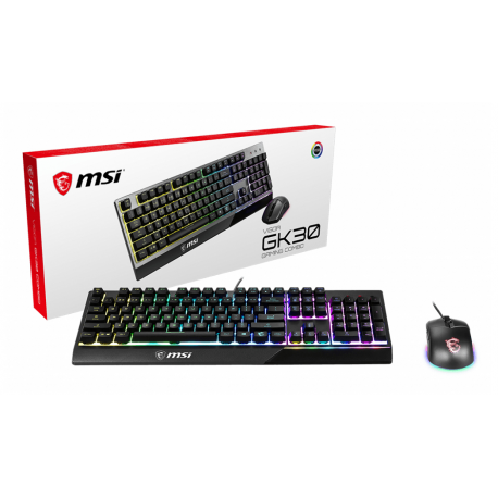 MSI Vigor GK30 combo - Keyboard and mouse set - backlit - USB - German - 0