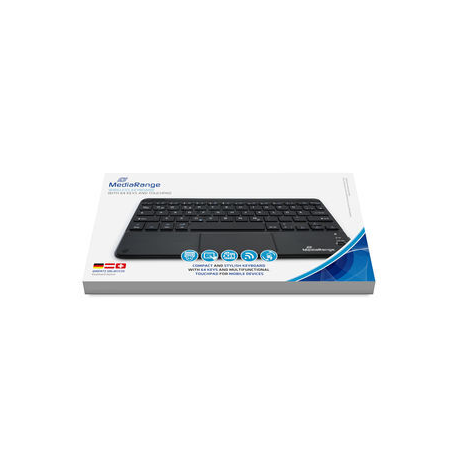 MediaRange MROS130 - Keyboard - with touchpad - wireless - Bluetooth 5.0 - QWERTZ - German / Austrian / Swiss - black - 2