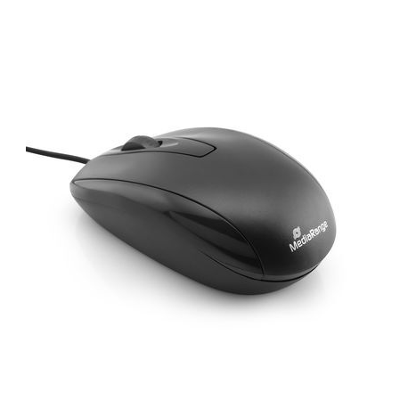 MediaRange MROS210 - Mouse - right and left-handed - optical - 3 buttons - wired - USB - black - 3