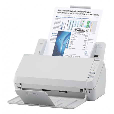 Fujitsu SP-1125N - Document scanner - Dual CIS - Duplex - 216 x 355.6 mm - 600 dpi x 600 dpi - up to 25 ppm (mono)  /  up to 25 ppm (colour) - ADF (50 sheets) - up to 4000 scans per day - Gigabit LAN, USB 3.2 Gen 1x1 - 4
