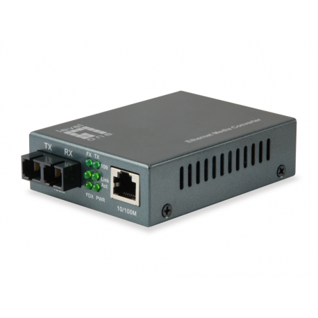 LevelOne FVT-1102 - Fibre media converter - 100Mb LAN - 10Base-T, 100Base-FX, 100Base-TX - RJ-45  /  SC single-mode - up to 20 km - 1310 nm - 0