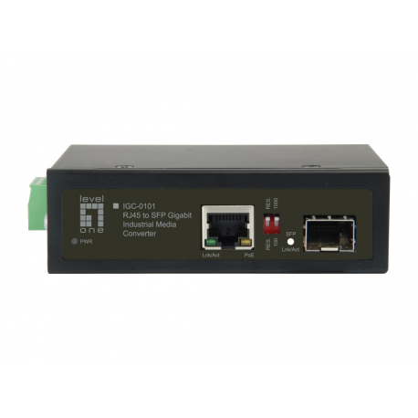 LevelOne IGC-0101 - Media converter - GigE - 10Base-T, 100Base-TX, 1000Base-T, 1000Base-X - RJ-45  /  SFP (mini-GBIC) - 2