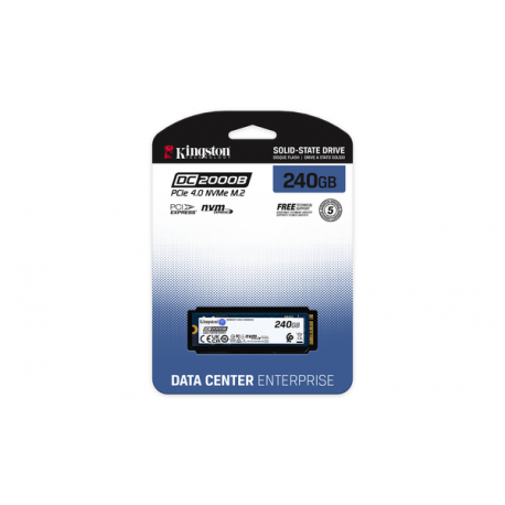 Kingston Data Center DC2000B - SSD - Enterprise - 240 GB - internal - M.2 2280 - PCIe 4.0 x4 (NVMe) - 7