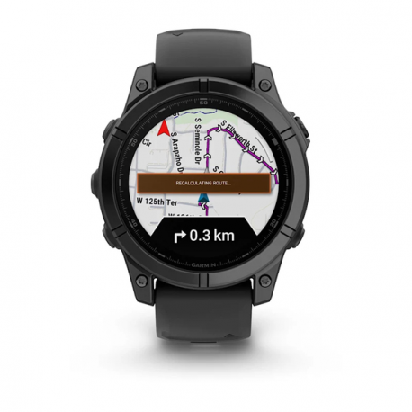 Garmin fenix E - 47 mm - slate grey steel - sport watch with band - silicone - black - wrist size: 125-208 mm - display 1.3" - 16 GB - Bluetooth, Wi-Fi, ANT+ - 76 g - 7