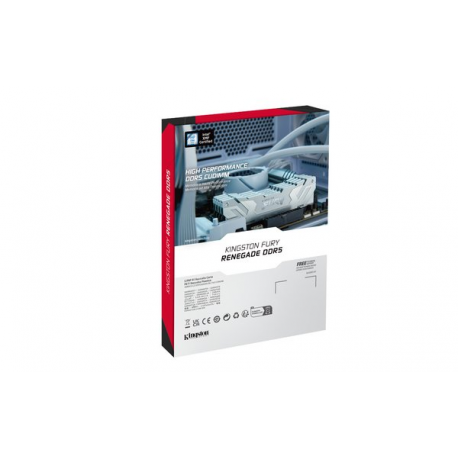 Kingston FURY Renegade - DDR5 - module - 24 GB - DIMM 288-pin - 8800 MT / s  /  PC5-70400 - CL42 - 1.4 V - clocked unbuffered - on-die ECC - white & silver - 3