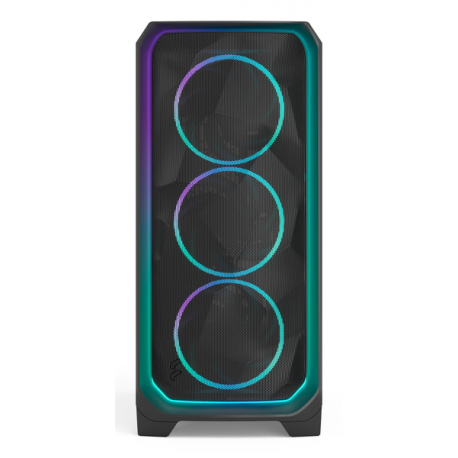 Fractal Design Meshify 3 Ambience Pro RGB - Tower - extended ATX - no power supply (ATX) - black TG light tint - USB / Audio - 5