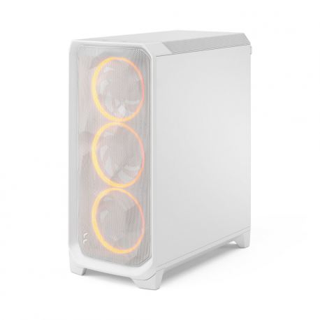 Fractal Design Meshify 3 RGB - Tower - extended ATX - no power supply (ATX) - white TG clear tint - USB / Audio - 3