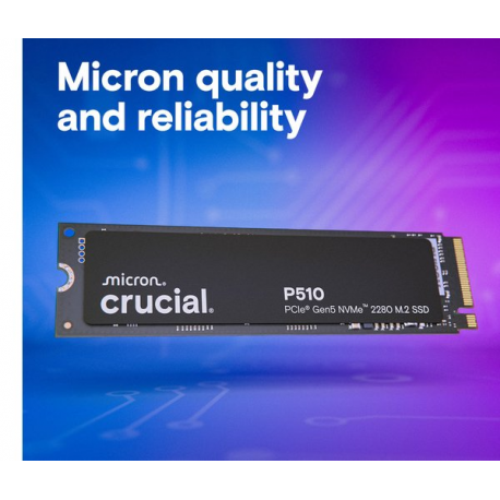 Crucial P510 - SSD - 1 TB - internal - M.2 2280 - PCI Express 5.0 x4 (NVMe) - 5