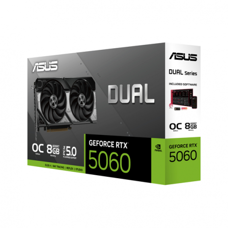 ASUS Dual GeForce RTX 5060 8GB - OC Edition - graphics card - GeForce RTX 5060 - 8 GB GDDR7 - PCI Express 5.0 - 3 x DisplayPort, HDMI - 13