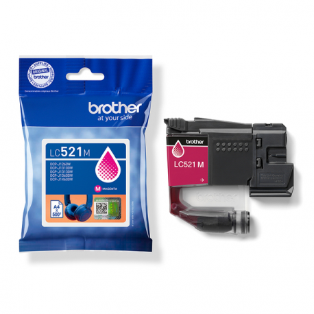 Brother LC521M - Magenta - original - pillow pack - ink cartridge - for Brother DCP-J1260W, DCP-J1310DW - 3