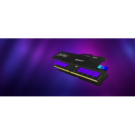 Kingston FURY Beast RGB - DDR5 - kit - 128 GB: 2 x 64 GB - DIMM 288-pin - 2800 MHz / PC5-44800 - CL40 - 1.25 V - unbuffered - on-die ECC - black - 7