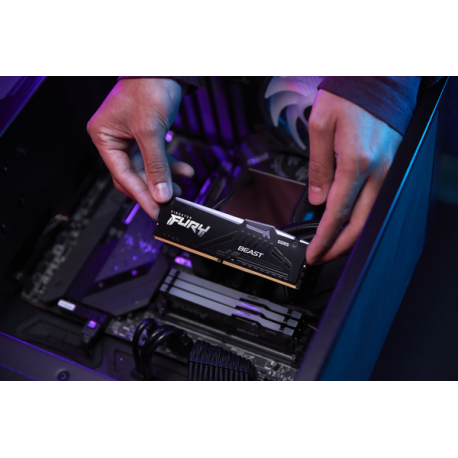 Kingston FURY Beast RGB - DDR5 - kit - 128 GB: 2 x 64 GB - DIMM 288-pin - 2800 MHz / PC5-44800 - CL40 - 1.25 V - unbuffered - on-die ECC - black - 8