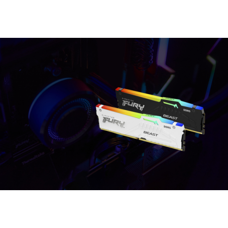 Kingston FURY Beast RGB - DDR5 - kit - 128 GB: 2 x 64 GB - DIMM 288-pin - 2800 MHz / PC5-44800 - CL40 - 1.25 V - unbuffered - on-die ECC - black - 9